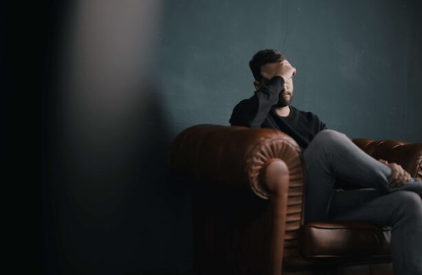 a man sitting on a chair