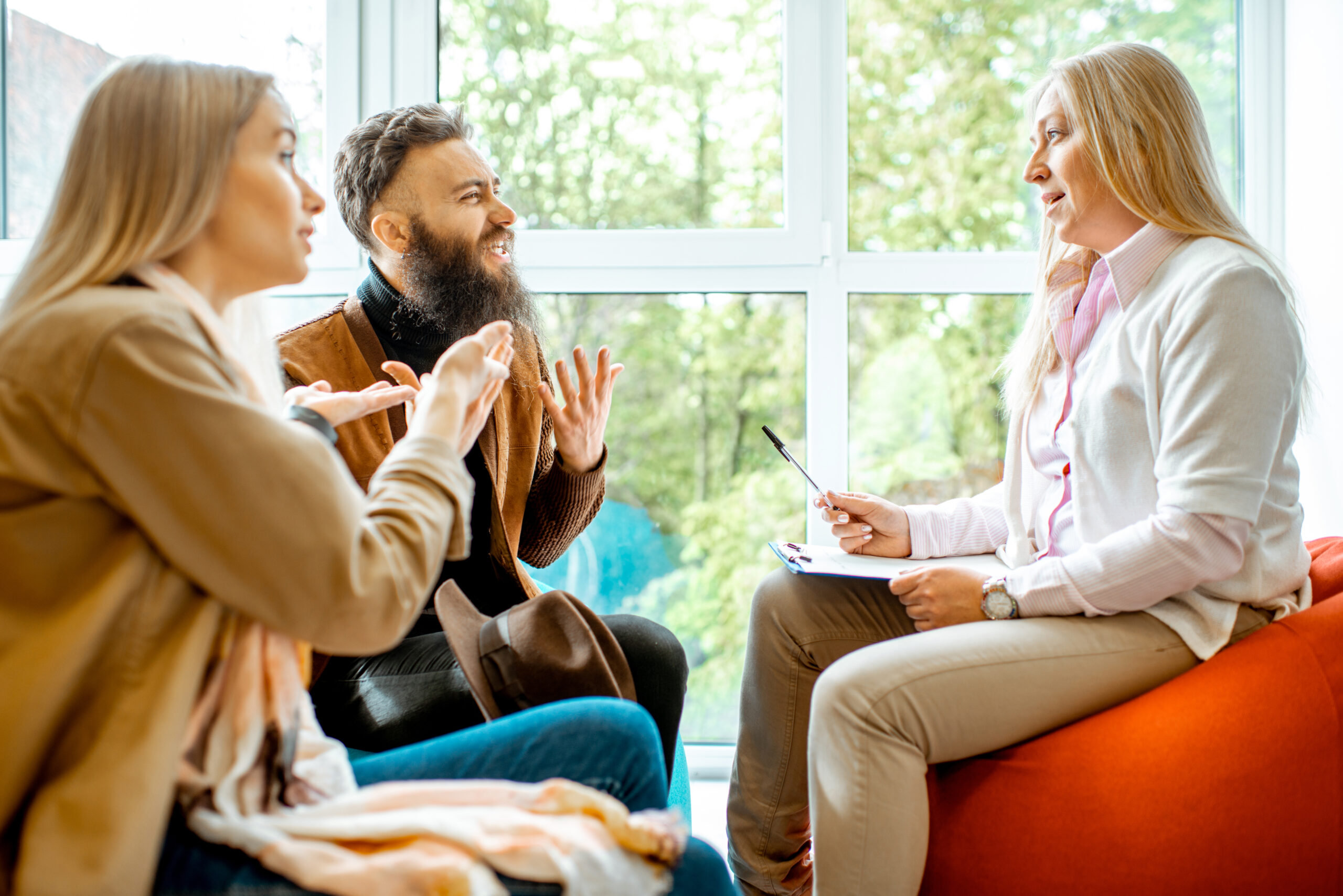 young people talking with clinican